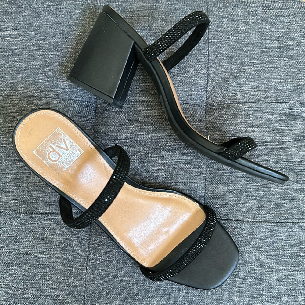 Dolce Vita Black Strappy Block Heel Sandals